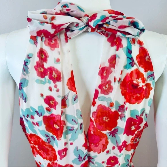 Eliza J pink ,white and red Floral Maxi Dress size 4 - Picture 9 of 12